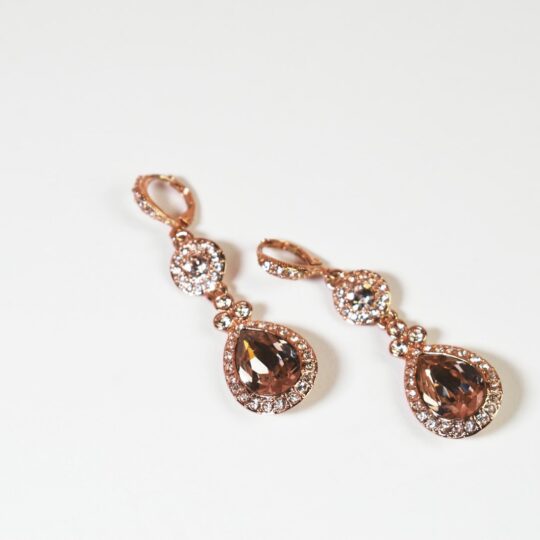 silver and brown beaded bracelet
